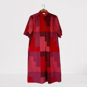 Red Loose-fitting Casual Summer Marimekko Dress